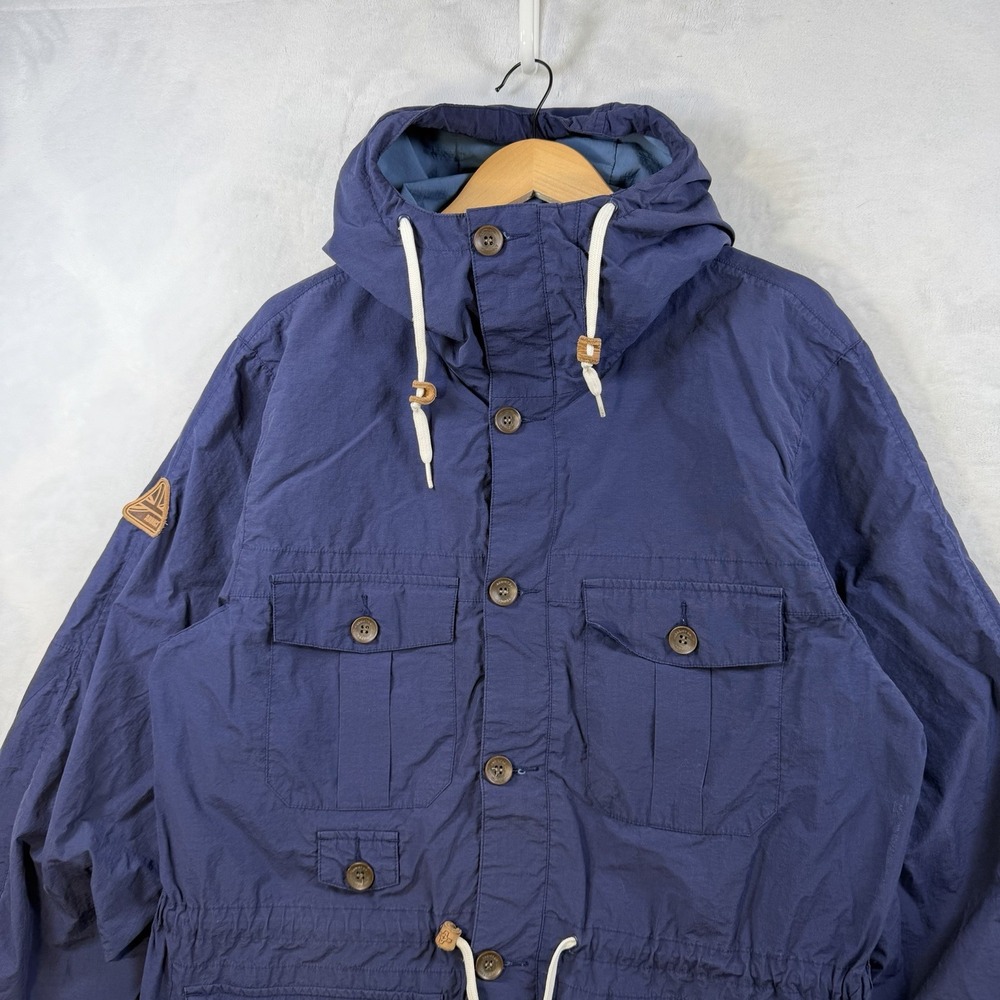 Addict Mountain Range Jacket Windbreaker Full-hood Navy Men's Size 2XL